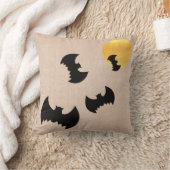 おもしろいハッピーハローウィントリックまたは月とこうもりを扱う クッション (ブランケット)