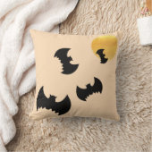 おもしろいハッピーハローウィントリックまたは月とこうもりを扱う クッション (ブランケット)