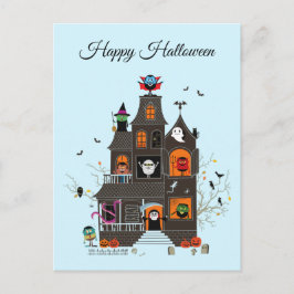 おもしろいハッピーハローウィンハ幽霊のよく出るウスピープル ポストカード