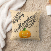 おもしろいハッピーハローウィンパンプキンスワール水玉模様 クッション