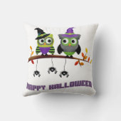 おもしろいハッピーハローウィンフクロウとクモ クッション (裏面)