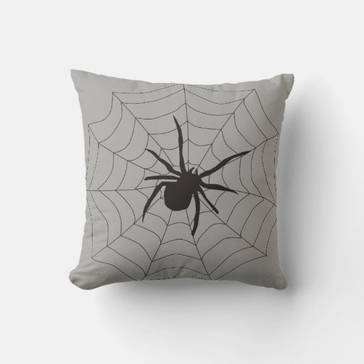 おもしろいハッピーハローウィンブラック&ホワイトSpider Web クッション (正面)