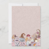 おもしろいハッピーハローウィン子供の誕生日パーティの招待状 招待状 (裏面)