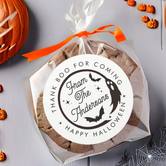 おもしろいハッピーハローウィン幽霊感謝していブパーティーの好意 ラウンドシール