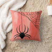 おもしろいハッピーハローウィン水彩スパイダーウェブ クッション (ブランケット)