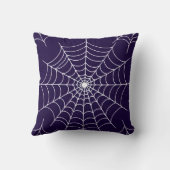 おもしろいハッピーハローウィン紫と白スパイダーウェブ クッション (裏面)