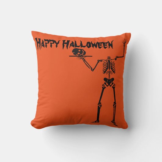 おもしろいハッピーハローウィン骨格 クッション (正面)