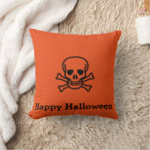おもしろいハッピーハローウィン骨格 クッション (ブランケット)