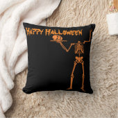 おもしろいハッピーハローウィン骨格 クッション (ブランケット)