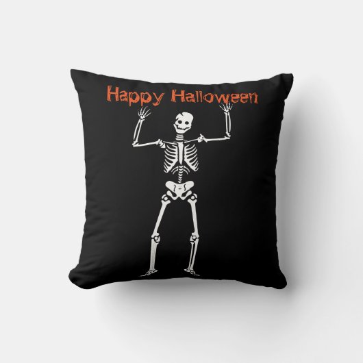 おもしろいハッピーハローウィン骨格 クッション (正面)