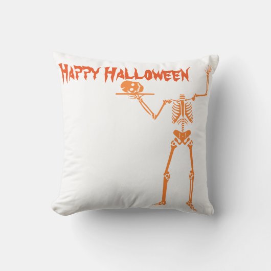 おもしろいハッピーハローウィン骨格 クッション (正面)