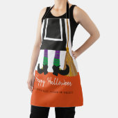おもしろいハッピーハローウィン魔女の脚パーソナライズされた エプロン (インサイチュ)