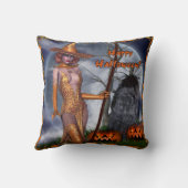 おもしろいハッピーハローウィン魔女 クッション (裏面)