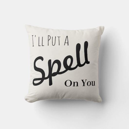 おもしろいハッピーハローウィン「呪文をかけるぞ」 クッション (正面)