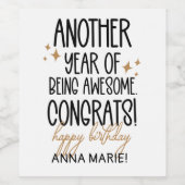 おもしろいハッピーバースデーの老朽化 ワインラベル (シングルラベル)