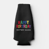 おもしろいハッピーバースデーカラフルパーソナライズされた ボトルクーラー (正面)