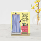 おもしろいハッピーバースデーカード – シャワーバー カード (黄色い花)