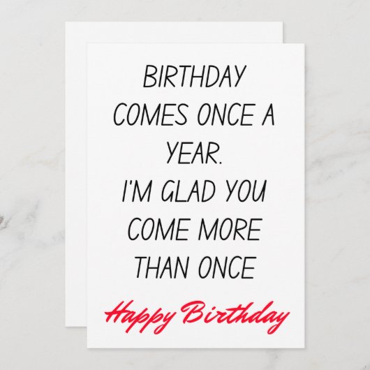 おもしろいハッピーバースデーカード シーズンカード (正面/裏面)