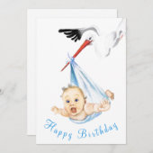 おもしろいハッピーバースデーカー運ドベビー (正面/裏面)