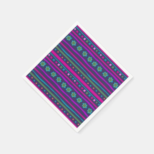 おもしろいハッピーバースデーストライプインスピリシティナプキンス スタンダードカクテルナプキン (角)