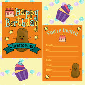 おもしろいハッピーバースデーパーソナライズされた 招待状