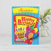 おもしろいハッピーバースデーパーティー 招待状 (スタンド正面)