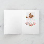 おもしろいハッピーバースデー孫娘かわいい犬の子犬 シーズンカード (内部)