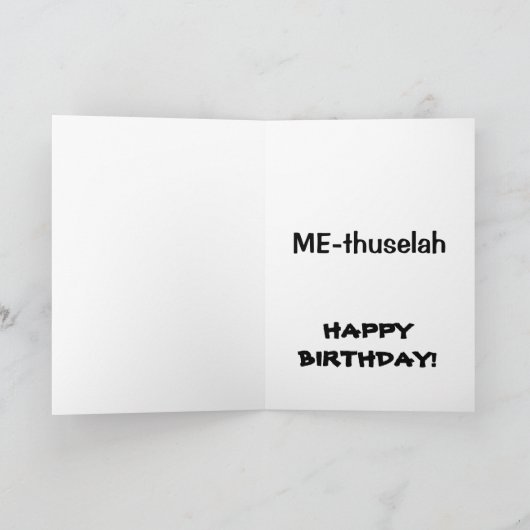 おもしろいハッピーバースデー希望年齢の比較 カード (内部)