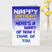 おもしろいハッピーバースデー義父 カード (黄色い花)