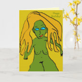 おもしろいハッピーバースデー! カード (黄色い花)