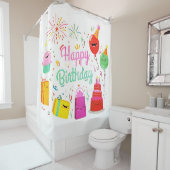 おもしろいハッピーバースデー シャワーカーテン (インサイチュ)