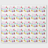 おもしろいハッピーバースデー ラッピングペーパー (フラット)