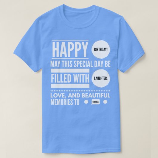 おもしろいハッピーバースデー Tシャツ (デザイン正面)