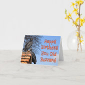 おもしろいハッピーバースデーYOU OLD BUZZARD カード (黄色い花)