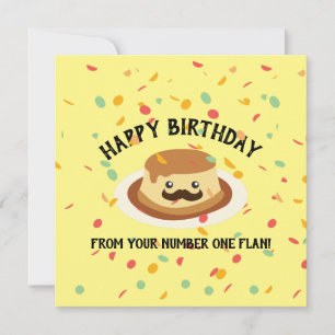 おもしろいハッピーバースデーYour Number One Flan カード