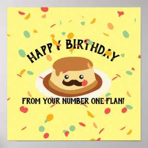 おもしろいハッピーバースデーYour Number One Flan ポスター