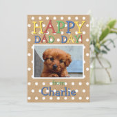 おもしろいハッピーファーザーズ犬の写真と願い シーズンカード (スタンド正面)