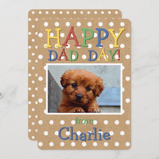 おもしろいハッピーファーザーズ犬の写真と願い シーズンカード (正面/裏面)