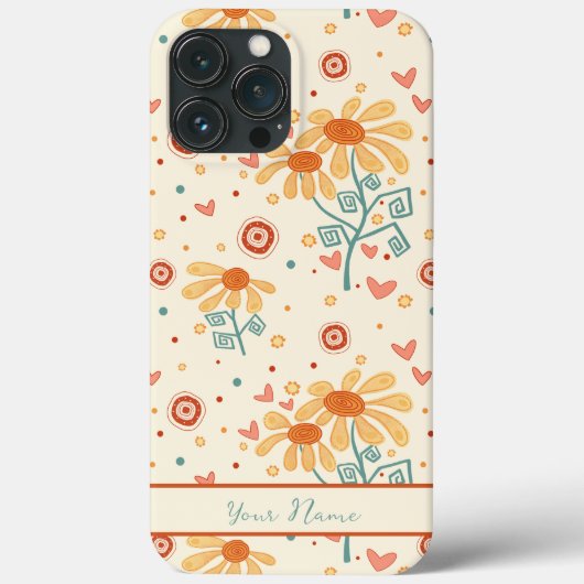 おもしろいハッピーフラワーキュートパタン激動ケース Case-Mate iPhoneケース (裏面)