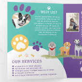 おもしろいハッピーペットファミリーペットケア、グルーミング 三つ折りカード (内部最初)