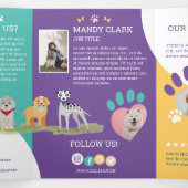 おもしろいハッピーペットファミリーペットケア、グルーミング 三つ折りカード (内部中)