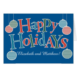 おもしろいハッピーホリデーカスタムズフロントボーカラフルブル