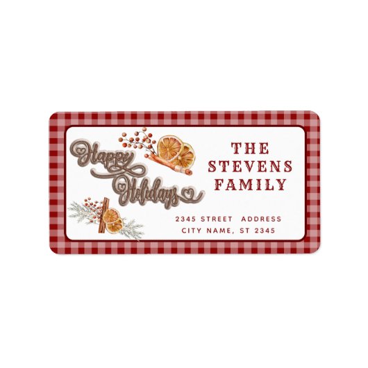 おもしろいハッピーホリデーズシナモンオレンジ ラベル (正面)