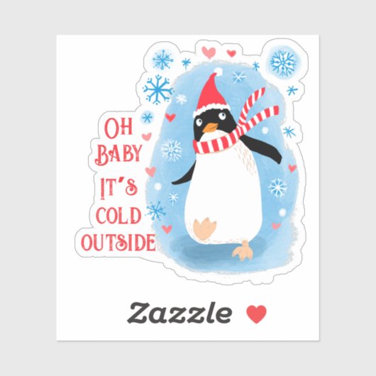 おもしろいハッピーホリデーペンギン雪 シール (シート)