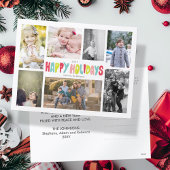 おもしろいハッピーホリデー7フォトコラージポストカード シーズンポストカード