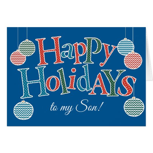 おもしろいハッピーホリデー、for Son, カラフルBaubles (正面横)