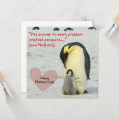 おもしろいハッピーマザーズデイペンギングリーティングカード カード (正面/裏面インサイチュ)
