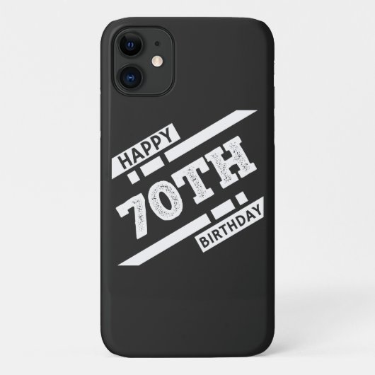 おもしろいハッピー70歳誕生日タイポグラフィデザイン Case-Mate iPhoneケース (裏面)