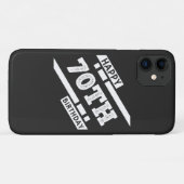 おもしろいハッピー70歳誕生日タイポグラフィデザイン Case-Mate iPhoneケース (裏面(横))