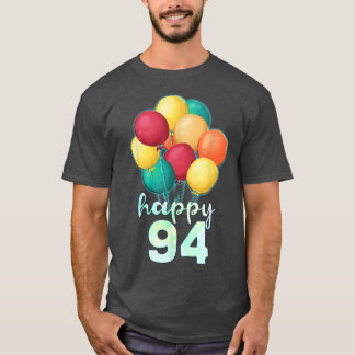 おもしろいハッピー94年カラフル風船94誕生 Tシャツ